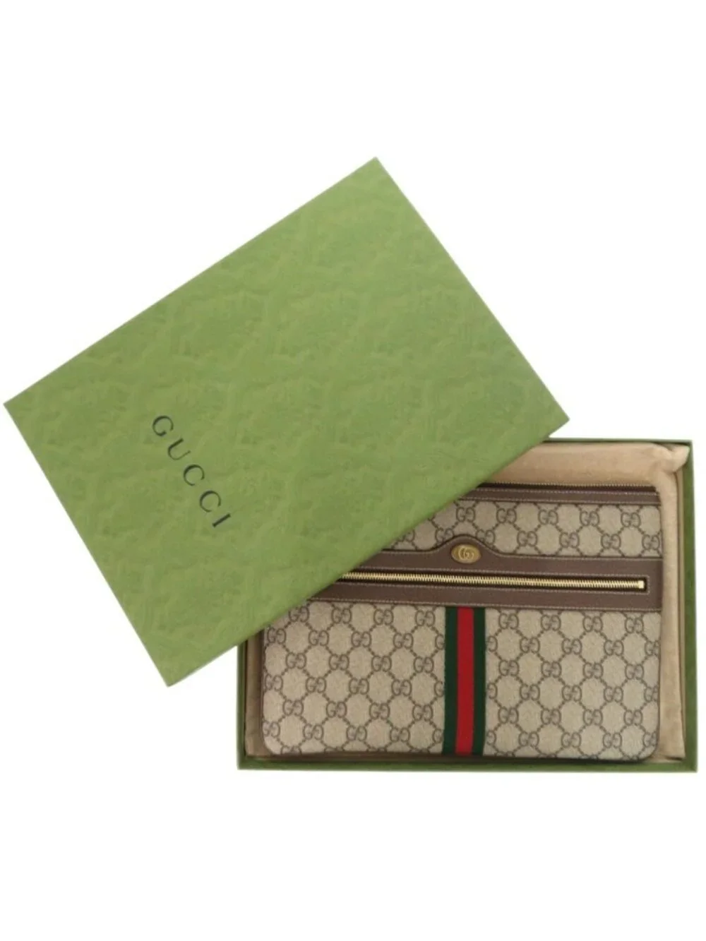 Gucci Sherry Line GG Supreme Beige Clutch